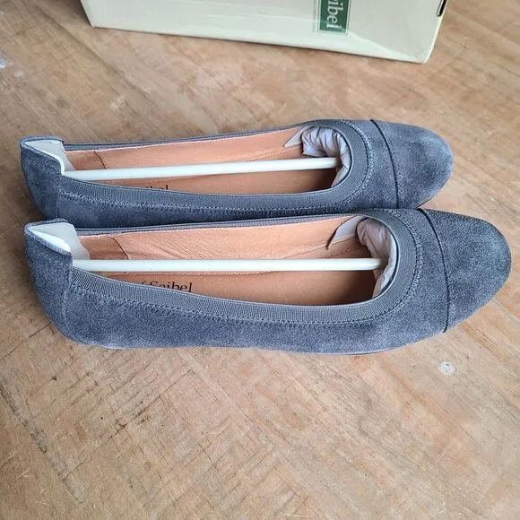 Josef Seibel Pippa Ballet Flats Shoes Womens Size 41 Grey Leather Suede