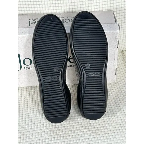 Josef Seibel Pippa Black Leather Ballet Flats Shoes, Size EU 36, US 5.5-6, NWB