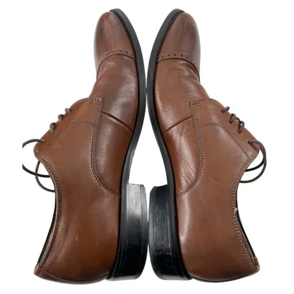 Joseph Abboud Men's Brown Leather Cap Toe Derby Dress Shoes Size 12 (61-91102)