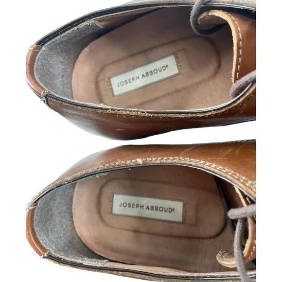 Joseph Abboud Men's Brown Leather Cap Toe Derby Dress Shoes Size 12 (61-91102)
