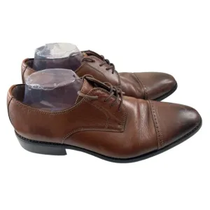 Joseph Abboud Men's Brown Leather Cap Toe Derby Dress Shoes Size 12 (61-91102)