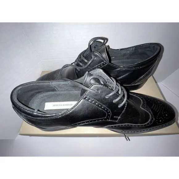Joseph Abound Men's Black Leather Wingtip Lace-Up Oxford Dress Shoes Size 10 D