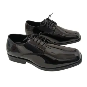 Joseph Feiss Tuxedo Dress Shoes Men's Sz 12 BLACK Faux Leather Formal Wedding