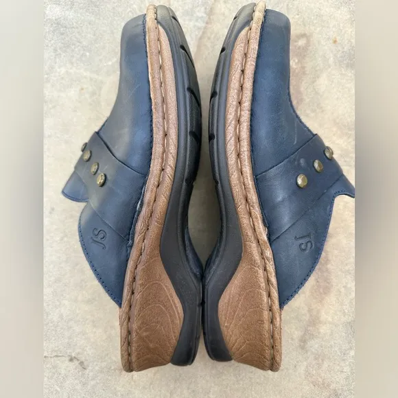 Joseph Seibel Catolina 53 Mules Clogs Studded Navy Blue Size 41 US Size 9-10