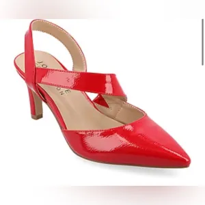 Journee Collection Scarlett Pointed‎ Toe Stiletto Heel Pumps. Size 9. Color: RED