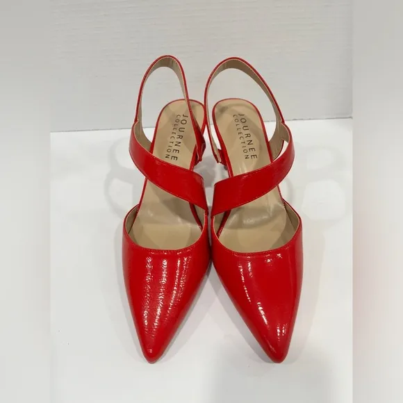 Journee Collection Scarlett Pointed‎ Toe Stiletto Heel Pumps. Size 9. Color: RED