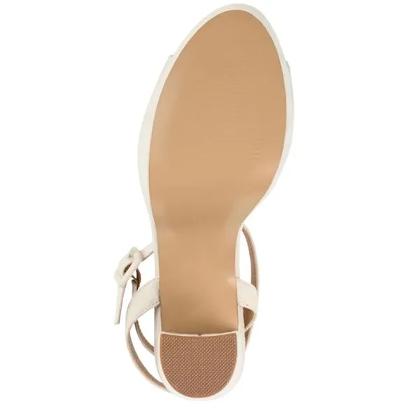 Journee Women's Nairri Platform Block Heel Dress Sandals Nude Size 7 1/2 W