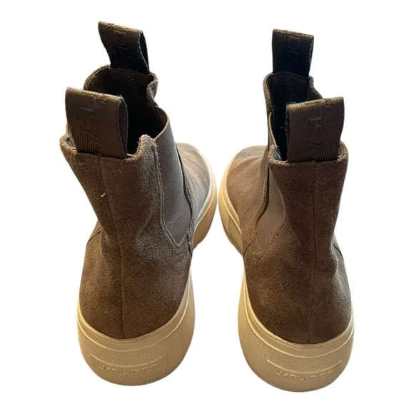 J/SLIDES NYC Cora Tan Suede Platform Sneaker Chelsea Boots Size 9