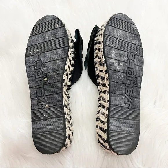 J/Slides NYC Espadrille Black Bow Sandals