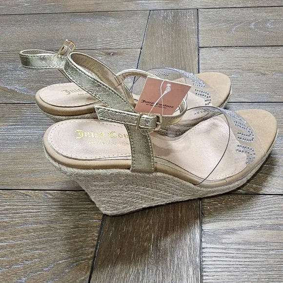 Juicy Couture Cristall Espadrille Wedge Sandals, Women's Size 8, NWT