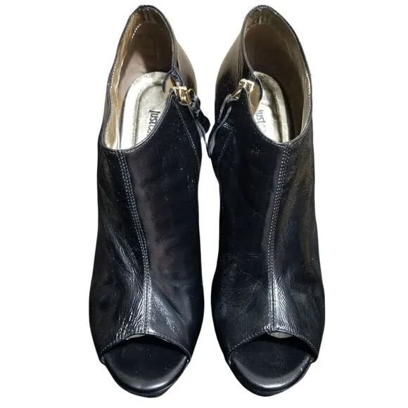 Just Cavalli Platform Wedge Hair-on &amp; Glove Leather Shoes sz 39/8.5