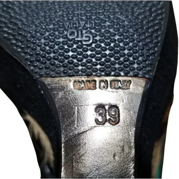 Just Cavalli Platform Wedge Hair-on &amp; Glove Leather Shoes sz 39/8.5