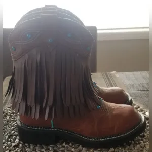 Justin Gypsy Rhinestone Embellished Fring Boots NWOT