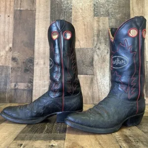 Justin Y1970 Vintage Logo Cowhide Western Cowboy Boots Mens 10.5 B