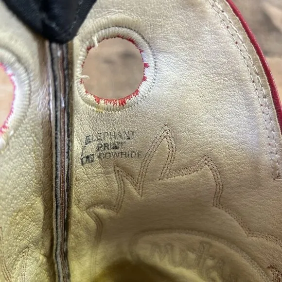 Justin Y1970 Vintage Logo Cowhide Western Cowboy Boots Mens 10.5 B
