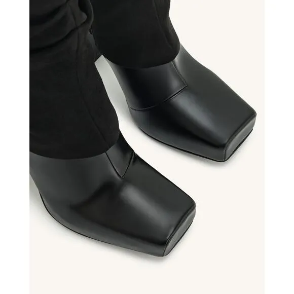 JW PEI Women's Reyna Square Toe Platform Knit Boots - Black NIB sz 6