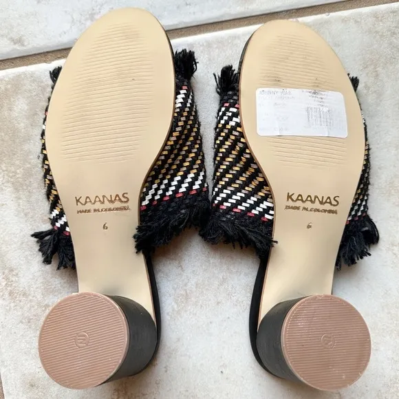 KAANAS Samos Frayed Basket Weave Sandals Bohemian