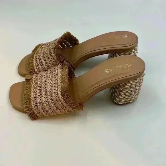 KAANAS Sumatra Frayed Upper Heel in Natural Woven, synthetic upper, jute…