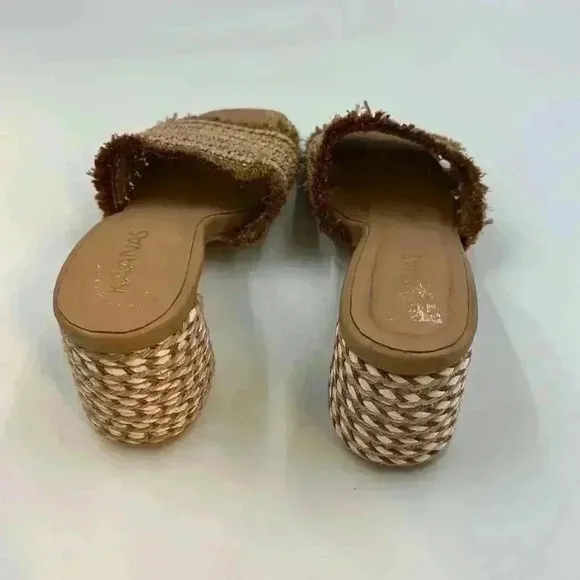 KAANAS Sumatra Frayed Upper Heel in Natural Woven, synthetic upper, jute…