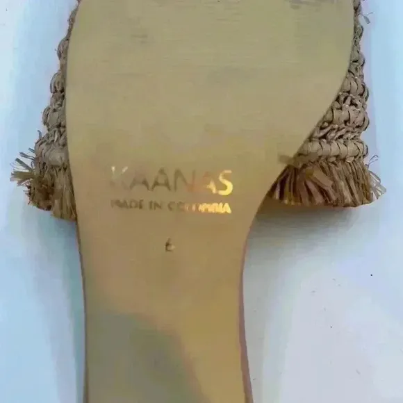 KAANAS Sumatra Frayed Upper Heel in Natural Woven, synthetic upper, jute…