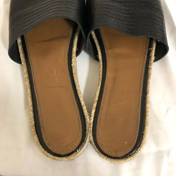 Kaanas embossed leather slide espadrille sandals