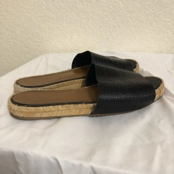 Kaanas embossed leather slide espadrille sandals
