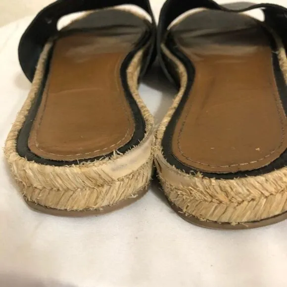 Kaanas embossed leather slide espadrille sandals