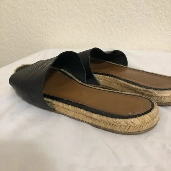 Kaanas embossed leather slide espadrille sandals