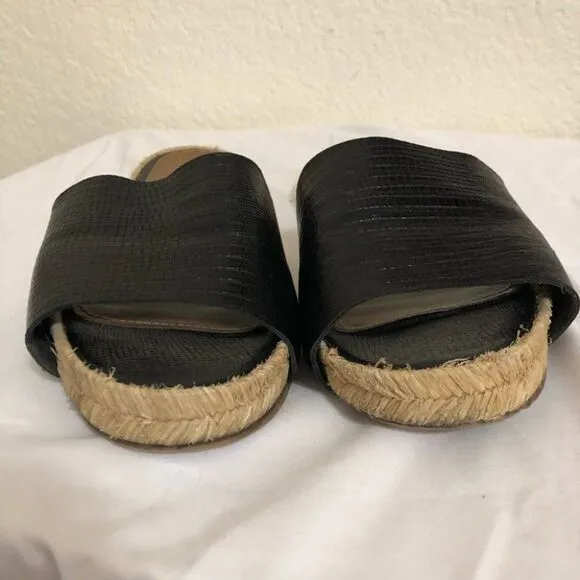 Kaanas embossed leather slide espadrille sandals