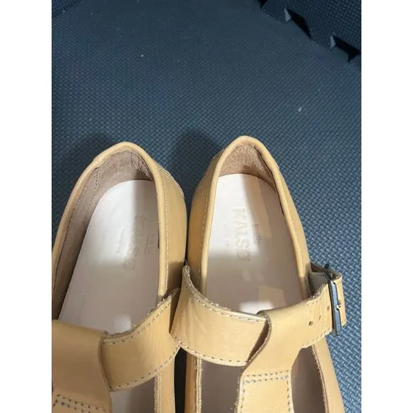 KALSO Earth Faroe Lotus Mary Jane Negative Heel Leather Shoes - Natural 9.5