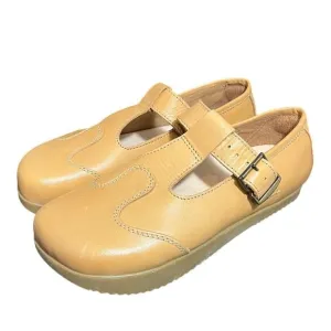 KALSO Earth Faroe Lotus Mary Jane Negative Heel Leather Shoes - Natural 9.5