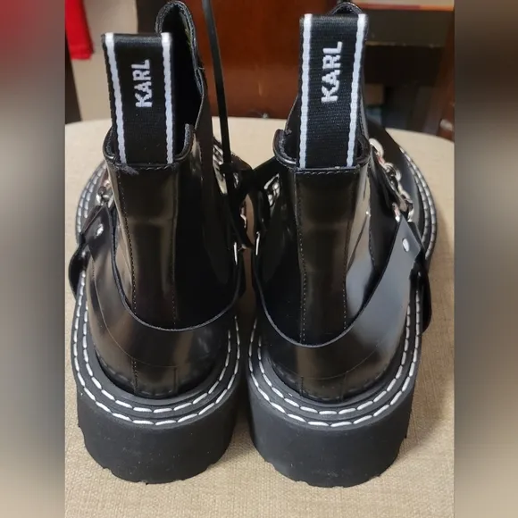 Karl Lagerfeld Black Patrol 11 Gore Ankle Leather Boots
