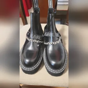 Karl Lagerfeld Black Patrol 11 Gore Ankle Leather Boots