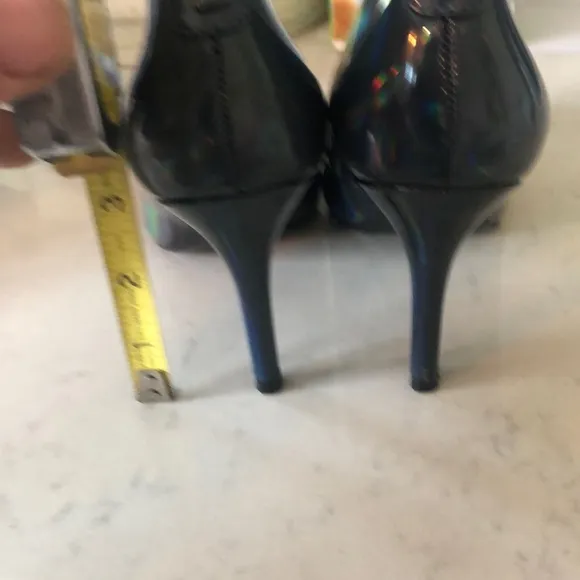 Karl Lagerfeld Holographic Black Stiletto Heels size 6