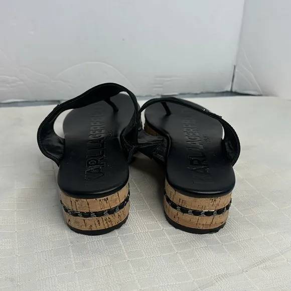 Karl Lagerfeld Paris Karsyn Platform Thong sandals in black size 8.5