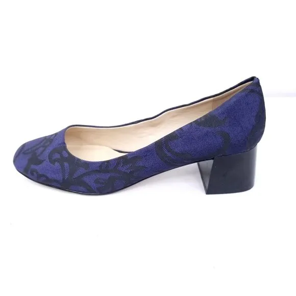 Karl Lagerfeld Pumps Heels Shoe Blue Floral Fabric
