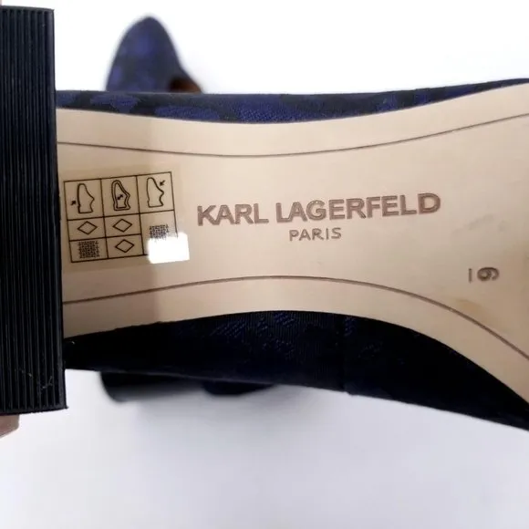 Karl Lagerfeld Pumps Heels Shoe Blue Floral Fabric