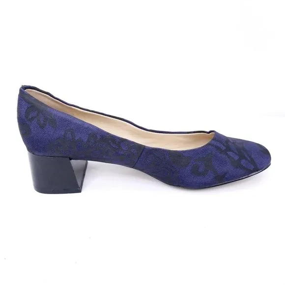 Karl Lagerfeld Pumps Heels Shoe Blue Floral Fabric