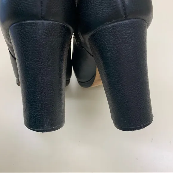 Kate Spade Bridgette Women’s Black Leather Platform  Heeled Ankle Booties Boots