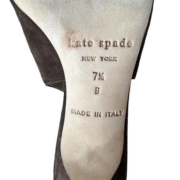Kate Spade Brown Suede Slingback Peep Toe Shoes. Size 7 1/2