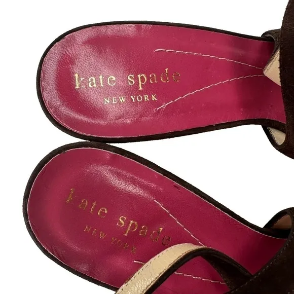 Kate Spade Brown Suede Slingback Peep Toe Shoes. Size 7 1/2