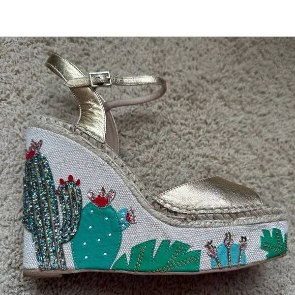 Kate Spade Dallas Wedge Sandals Cactus 10.5