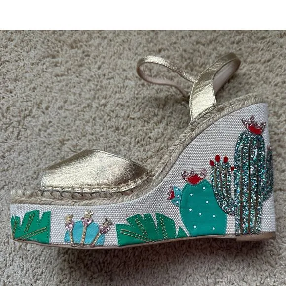 Kate Spade Dallas Wedge Sandals Cactus 10.5