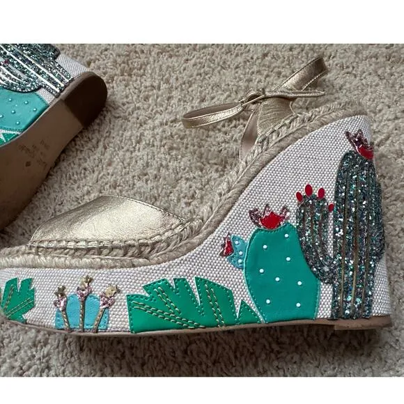 Kate Spade Dallas Wedge Sandals Cactus 10.5