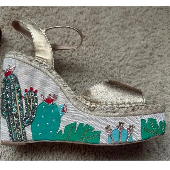 Kate Spade Dallas Wedge Sandals Cactus 10.5