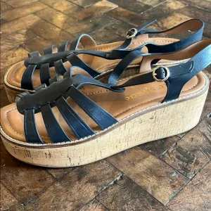 Kate Spade Navy Mabel Cork Platform Sandals