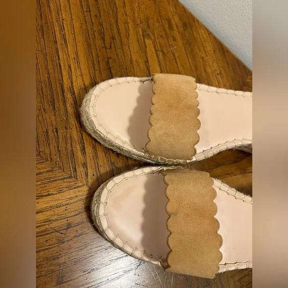 Kate Spade New York Theodora Tan Suede Espadrille Wedges Sandals