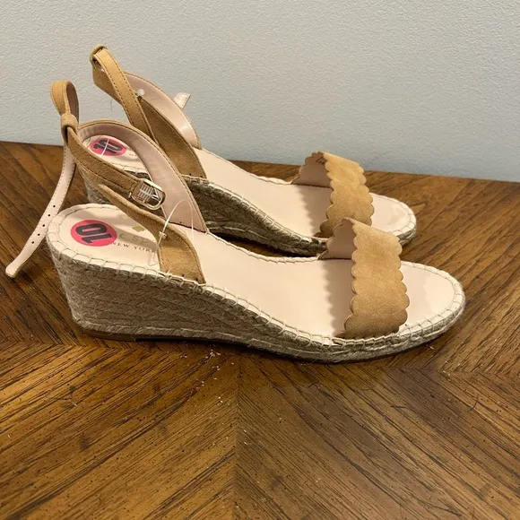 Kate Spade New York Theodora Tan Suede Espadrille Wedges Sandals