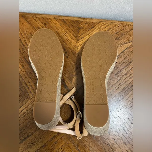 Kate Spade New York Theodora Tan Suede Espadrille Wedges Sandals