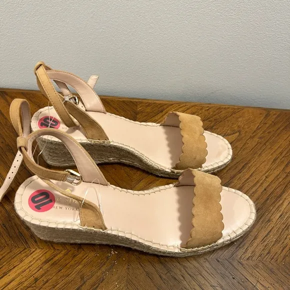 Kate Spade New York Theodora Tan Suede Espadrille Wedges Sandals